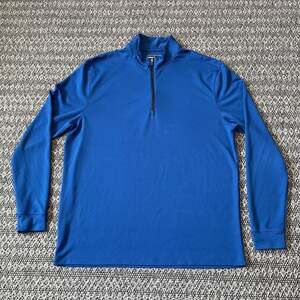Grand Slam Airflow Performance Men's Blue 1/4 Zip Pullover Golf Shirt Size Large